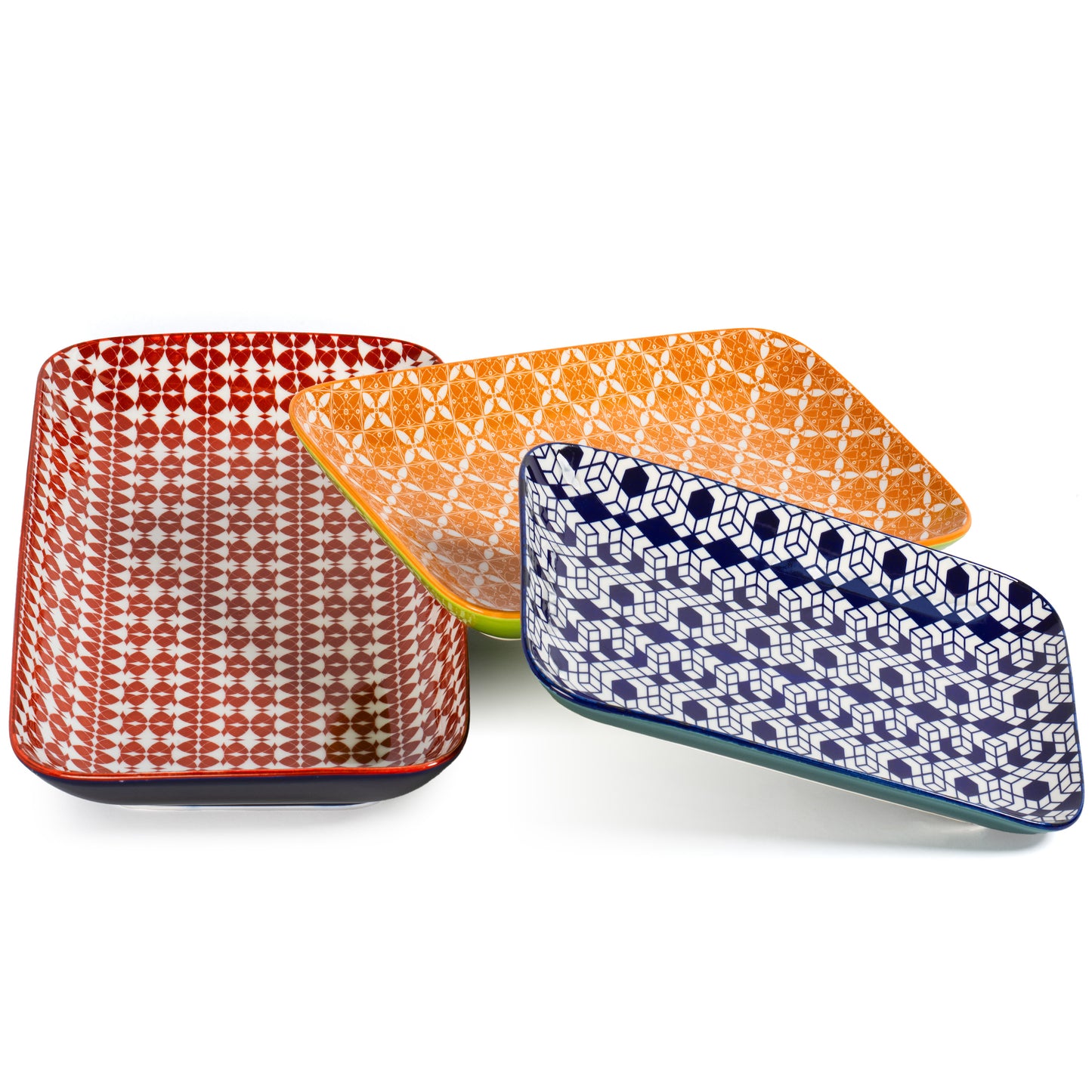 Annovero Colorful Serving Trays, Set of 3