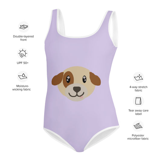 Purple All-Over Print Youth Swimsuit