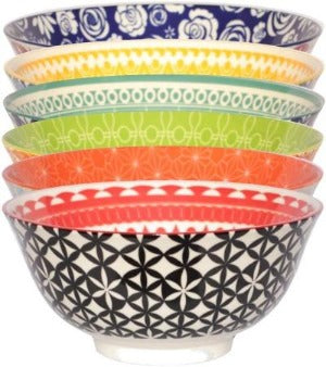Individual Cereal Bowl 6.25" Diameter in each of the 6 designs