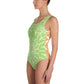 Annovero Green and Orange One-Piece Swimsuit, Women's XS-3XL