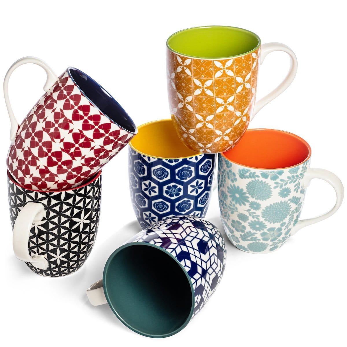 Colorful Coffee Mugs - Set of 6