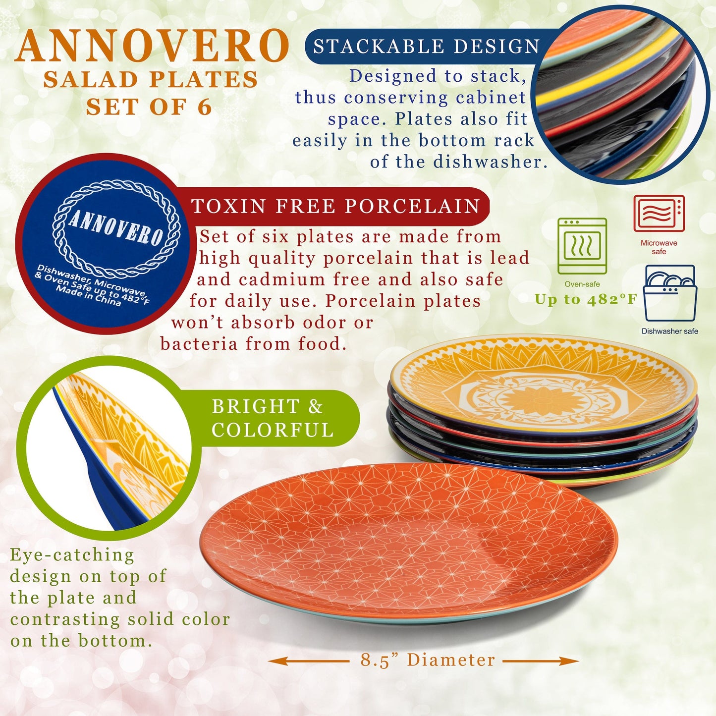 annovero salad plates, set of 6